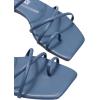 image:imageGORGLITTER Womens Metallic Strappy Sparkly Sandals Dressy Cute Slip on Slide Vacation Summer Weeding Flats SandalsBlue