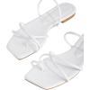 image:imageGORGLITTER Womens Metallic Strappy Sparkly Sandals Dressy Cute Slip on Slide Vacation Summer Weeding Flats SandalsLight White