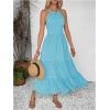 image:imageGORGLITTER Womens Open Back Flowy Maxi Dress Bow Tie Sleeveless Loose Swing Long Dresses Summer Beach Party SundressBlue