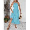 image:imageGORGLITTER Womens Open Back Flowy Maxi Dress Bow Tie Sleeveless Loose Swing Long Dresses Summer Beach Party SundressBlue