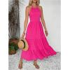 image:imageGORGLITTER Womens Open Back Flowy Maxi Dress Bow Tie Sleeveless Loose Swing Long Dresses Summer Beach Party SundressHot Pink
