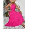 image:imageGORGLITTER Womens Open Back Flowy Maxi Dress Bow Tie Sleeveless Loose Swing Long Dresses Summer Beach Party SundressHot Pink