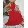 image:imageGORGLITTER Womens Open Back Flowy Maxi Dress Bow Tie Sleeveless Loose Swing Long Dresses Summer Beach Party SundressRed