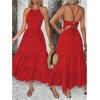 image:imageGORGLITTER Womens Open Back Flowy Maxi Dress Bow Tie Sleeveless Loose Swing Long Dresses Summer Beach Party SundressRed