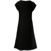 image:imageGORGLITTER Womens Pleated Flowy Chiffon Church Dresses Elegant Summer Short Sleeve Wedding Guest Maxi Dress OutfitsBlack