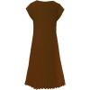 image:imageGORGLITTER Womens Pleated Flowy Chiffon Church Dresses Elegant Summer Short Sleeve Wedding Guest Maxi Dress OutfitsBrown