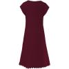 image:imageGORGLITTER Womens Pleated Flowy Chiffon Church Dresses Elegant Summer Short Sleeve Wedding Guest Maxi Dress OutfitsBurgundy