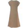 image:imageGORGLITTER Womens Pleated Flowy Chiffon Church Dresses Elegant Summer Short Sleeve Wedding Guest Maxi Dress OutfitsKhaki