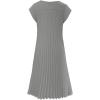 image:imageGORGLITTER Womens Pleated Flowy Chiffon Church Dresses Elegant Summer Short Sleeve Wedding Guest Maxi Dress OutfitsLight Grey