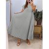 image:imageGORGLITTER Womens Pleated Flowy Chiffon Church Dresses Elegant Summer Short Sleeve Wedding Guest Maxi Dress OutfitsLight Grey