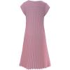 image:imageGORGLITTER Womens Pleated Flowy Chiffon Church Dresses Elegant Summer Short Sleeve Wedding Guest Maxi Dress OutfitsPink