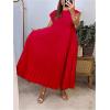 image:imageGORGLITTER Womens Pleated Flowy Chiffon Church Dresses Elegant Summer Short Sleeve Wedding Guest Maxi Dress OutfitsRed