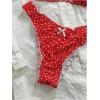 image:imageGORGLITTER Womens Polka Dots Bikini Sets Halter Triangle Tie Side Bathing Suit Cute Two Piece Swimsuit Summer VacationRed and White