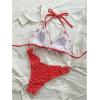image:imageGORGLITTER Womens Polka Dots Bikini Sets Halter Triangle Tie Side Bathing Suit Cute Two Piece Swimsuit Summer VacationRed and White