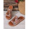 image:imageGORGLITTER Womens Rainbow Summer Sandals 2026 Boho Colorful Mexican Vacation Flats Slides ShoesBrown Boho