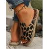 image:imageGORGLITTER Womens Rainbow Summer Sandals 2026 Boho Colorful Mexican Vacation Flats Slides ShoesBrown Leopard