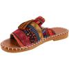 image:imageGORGLITTER Womens Rainbow Summer Sandals 2026 Boho Colorful Mexican Vacation Flats Slides ShoesMulticolor