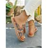 image:imageGORGLITTER Womens Rainbow Summer Sandals 2026 Boho Colorful Mexican Vacation Flats Slides ShoesMulticolor Fringe