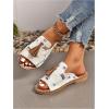 image:imageGORGLITTER Womens Rainbow Summer Sandals 2026 Boho Colorful Mexican Vacation Flats Slides ShoesWhite