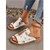 image:imageGORGLITTER Womens Rainbow Summer Sandals 2026 Boho Colorful Mexican Vacation Flats Slides ShoesWhite