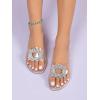 image:imageGORGLITTER Womens Rhinestone Clear Flat Sandals Dressy Cute Sparkly Summer Vacation Slide ShoesClear
