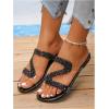 image:imageGORGLITTER Womens Rhinestone Clear Flats Dressy Sparkly Vacation Slide Shoes Trendy 2026 Sparkle Transparent SandalsBlack