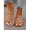 image:imageGORGLITTER Womens Rhinestone Clear Flats Dressy Sparkly Vacation Slide Shoes Trendy 2026 Sparkle Transparent SandalsGold
