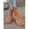 image:imageGORGLITTER Womens Rhinestone Clear Flats Dressy Sparkly Vacation Slide Shoes Trendy 2026 Sparkle Transparent SandalsGold