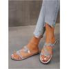 image:imageGORGLITTER Womens Rhinestone Clear Flats Dressy Sparkly Vacation Slide Shoes Trendy 2026 Sparkle Transparent SandalsSilver
