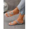image:imageGORGLITTER Womens Rhinestone Clear Flats Dressy Sparkly Vacation Slide Shoes Trendy 2026 Sparkle Transparent SandalsSilver