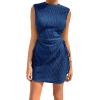 image:imageGORGLITTER Womens Ruched Mini Dress Birthday Wedding Guest Dress Cut Out Drawstring Textured Tank Prom Party DressesBlue