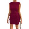 image:imageGORGLITTER Womens Ruched Mini Dress Birthday Wedding Guest Dress Cut Out Drawstring Textured Tank Prom Party DressesRed