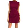 image:imageGORGLITTER Womens Ruched Mini Dress Birthday Wedding Guest Dress Cut Out Drawstring Textured Tank Prom Party DressesRed