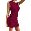 image:imageGORGLITTER Womens Ruched Mini Dress Birthday Wedding Guest Dress Cut Out Drawstring Textured Tank Prom Party DressesRed