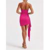image:imageGORGLITTER Womens Sexy Birthday Mini Dresses Asymmetrical Going Out Club Party Vegas Dinner One Shoulder Fringe DressHot Pink