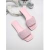 image:imageGORGLITTER Womens Sparkly Rhinestone Strappy Flat Sandals Summer Square Toe Glitter Bling Wedding Shoes Slide SandalsLight Pink