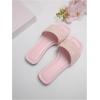 image:imageGORGLITTER Womens Sparkly Rhinestone Strappy Flat Sandals Summer Square Toe Glitter Bling Wedding Shoes Slide SandalsPink Light