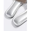 image:imageGORGLITTER Womens Sparkly Rhinestone Strappy Flat Sandals Summer Square Toe Glitter Bling Wedding Shoes Slide SandalsSilver