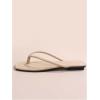 image:imageGORGLITTER Womens Square Open Toe Flip Flop Minimalist Thong Flat Sandals Slide On Summer Vacation 2026 Dressy ShoesApricot