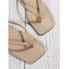 image:imageGORGLITTER Womens Square Open Toe Flip Flop Minimalist Thong Flat Sandals Slide On Summer Vacation 2026 Dressy ShoesApricot