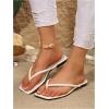 image:imageGORGLITTER Womens Square Open Toe Flip Flop Minimalist Thong Flat Sandals Slide On Summer Vacation 2026 Dressy ShoesBeige