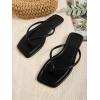 image:imageGORGLITTER Womens Square Open Toe Flip Flop Minimalist Thong Flat Sandals Slide On Summer Vacation 2026 Dressy ShoesBlack Thong