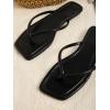 image:imageGORGLITTER Womens Square Open Toe Flip Flop Minimalist Thong Flat Sandals Slide On Summer Vacation 2026 Dressy ShoesBlack Thong