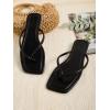 image:imageGORGLITTER Womens Square Open Toe Flip Flop Minimalist Thong Flat Sandals Slide On Summer Vacation 2026 Dressy ShoesBlack Thong