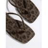 image:imageGORGLITTER Womens Square Open Toe Flip Flop Minimalist Thong Flat Sandals Slide On Summer Vacation 2026 Dressy ShoesBrown Leopard