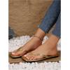 image:imageGORGLITTER Womens Square Open Toe Flip Flop Minimalist Thong Flat Sandals Slide On Summer Vacation 2026 Dressy ShoesGold