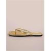 image:imageGORGLITTER Womens Square Open Toe Flip Flop Minimalist Thong Flat Sandals Slide On Summer Vacation 2026 Dressy ShoesGold