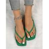 image:imageGORGLITTER Womens Square Open Toe Flip Flop Minimalist Thong Flat Sandals Slide On Summer Vacation 2026 Dressy ShoesGreen Thong