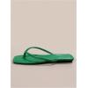 image:imageGORGLITTER Womens Square Open Toe Flip Flop Minimalist Thong Flat Sandals Slide On Summer Vacation 2026 Dressy ShoesGreen Thong