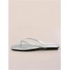 image:imageGORGLITTER Womens Square Open Toe Flip Flop Minimalist Thong Flat Sandals Slide On Summer Vacation 2026 Dressy ShoesSilver Thong